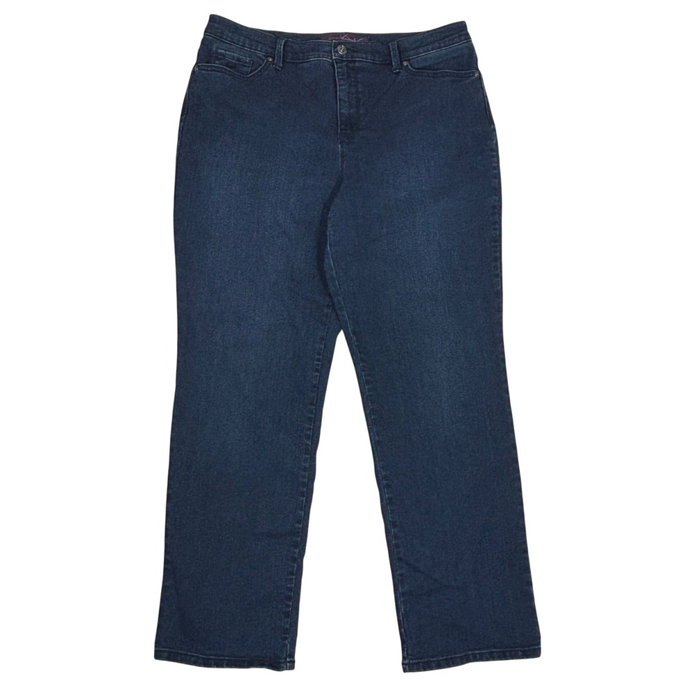 Gloria Vanderbilt Amanda High Rise Straight Leg Jeans Dark Wash Blue 14S Short